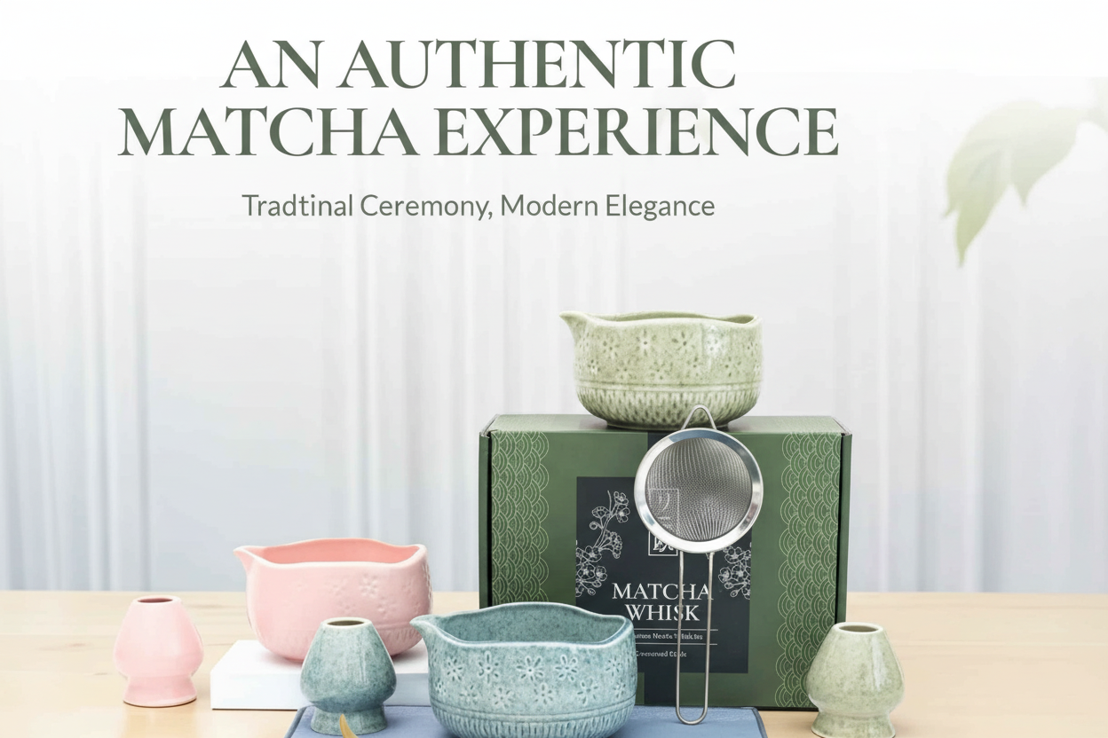 Ceramic Tea Ritual Whisk & Bowl Set