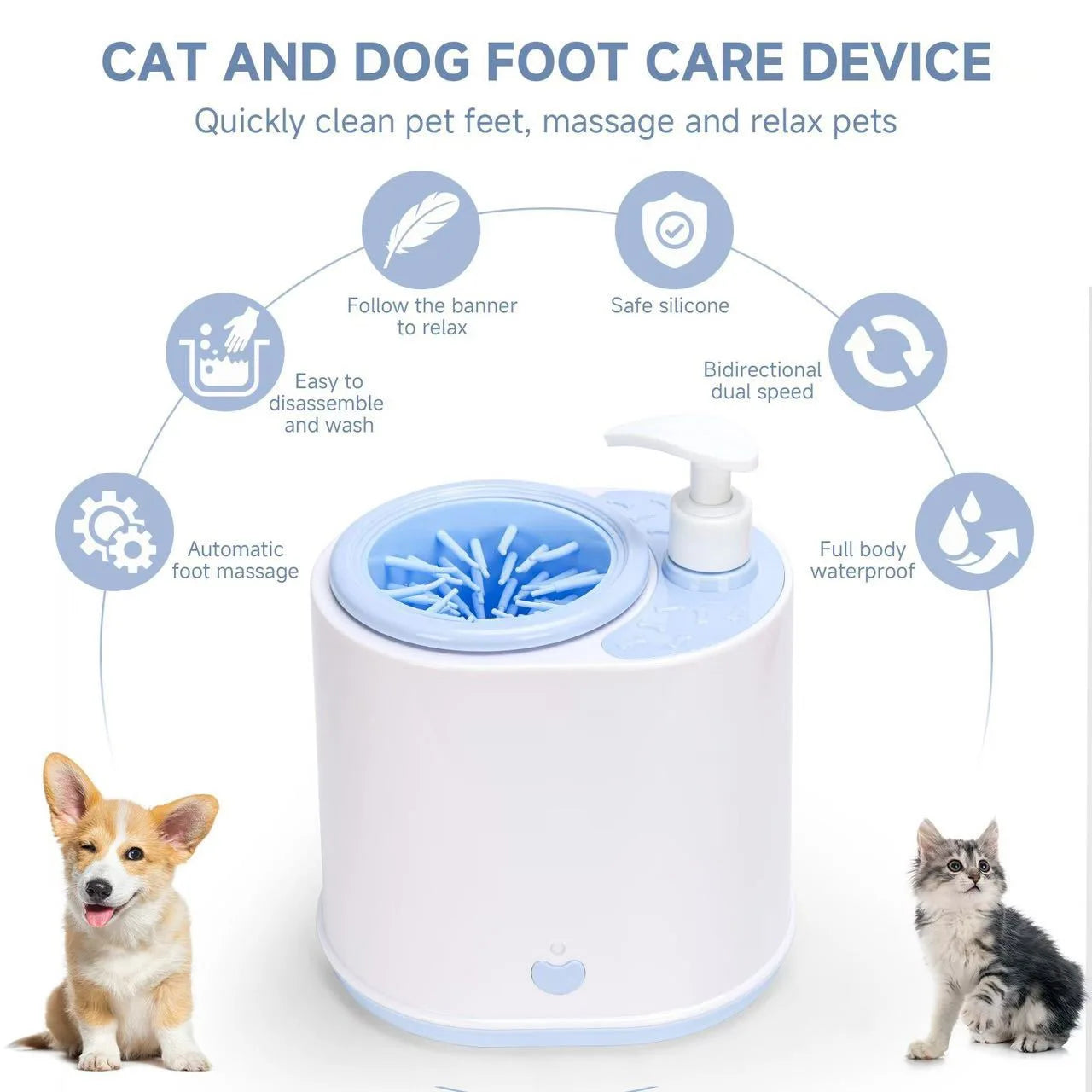 Automatic Dog Paw Cleaner Pet Foot Paw Washer Electric Paw Massager USB Charging for Small Medium Large Dogs Pet Foot Washer Cup