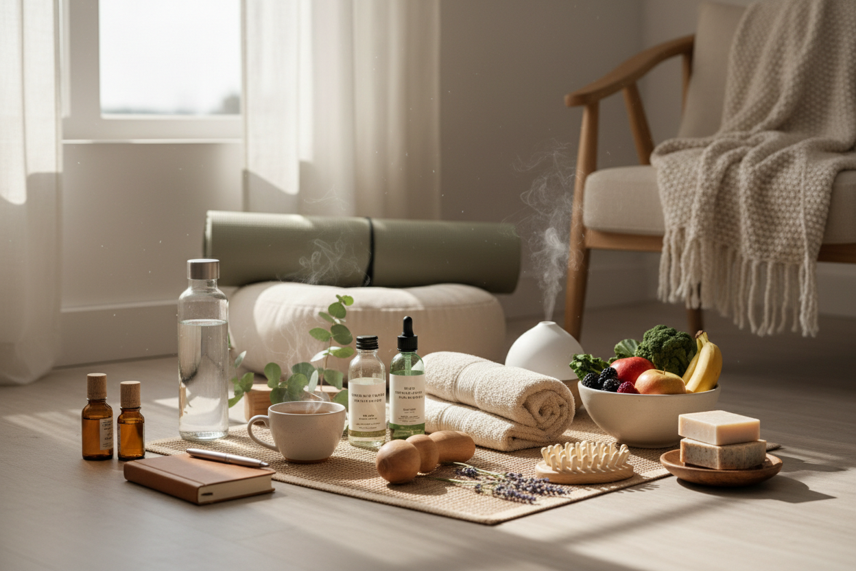 create an image for wellness & everyday care incorporating a broad range of things